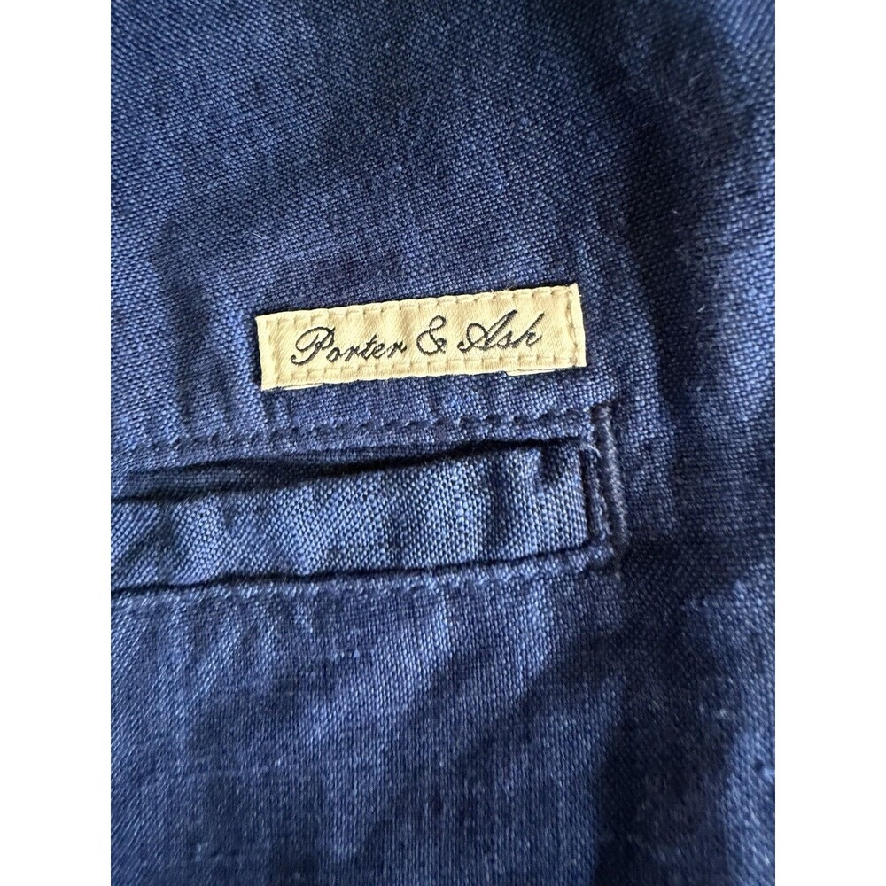 Porter & Ash Royal Blue Linen Blend Drawstring Shorts Mens M/32 Casual Preppy - Picture 7 of 15